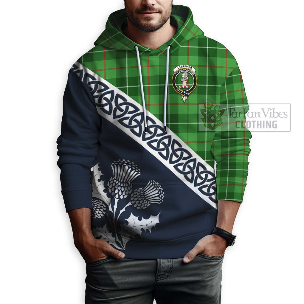 Clephane (Clephan) Tartan Hoodie Featuring Thistle and Scotland Map - Tartan Vibes Clothing