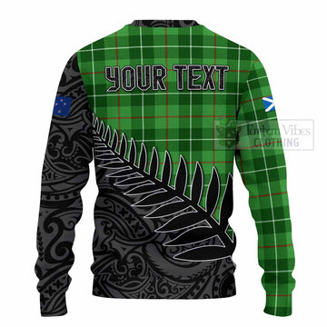Clephane (Clephan) Crest Tartan Knitted Sweater with New Zealand Silver Fern Half Style - Tartan Vibes Clothing