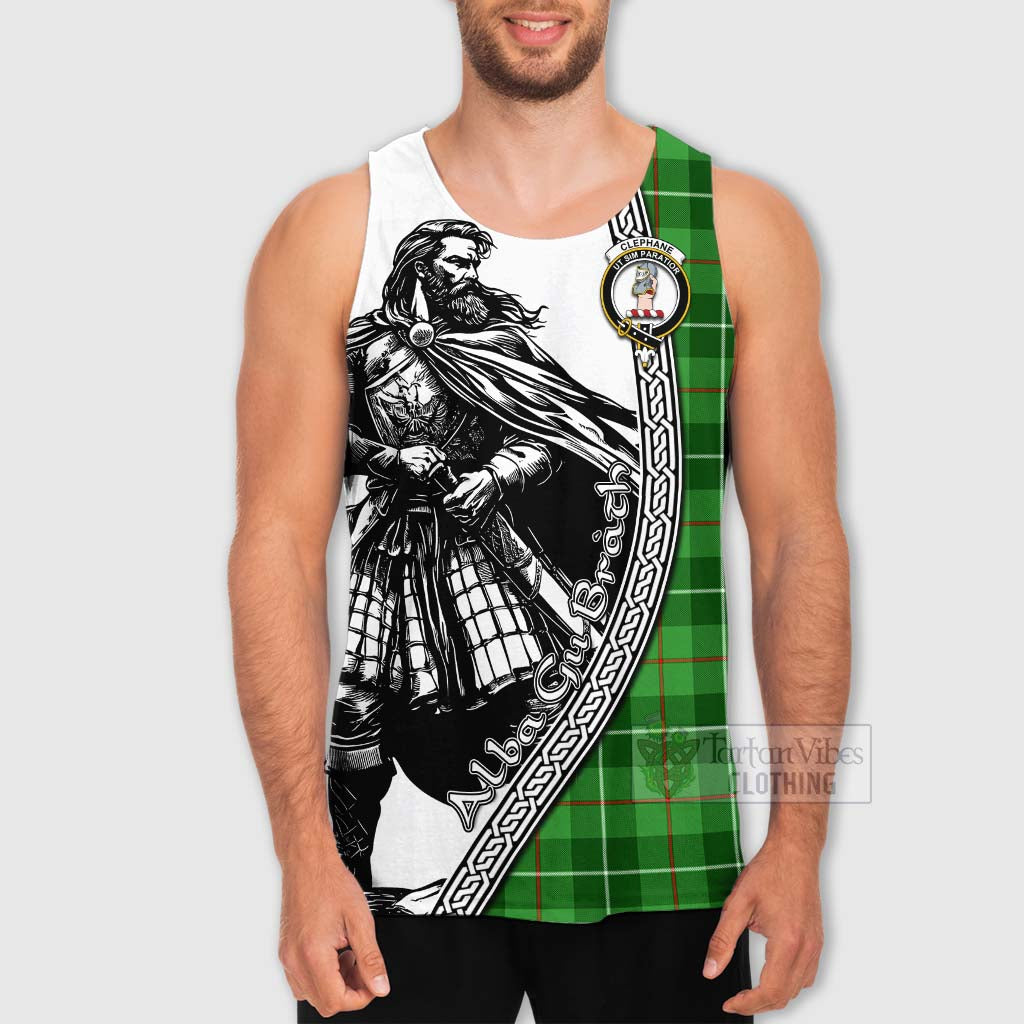 Clephane (Clephan) Tartan Clan Crest Men's Tank Top with Highlander Warrior Celtic Style - Tartan Vibes Clothing