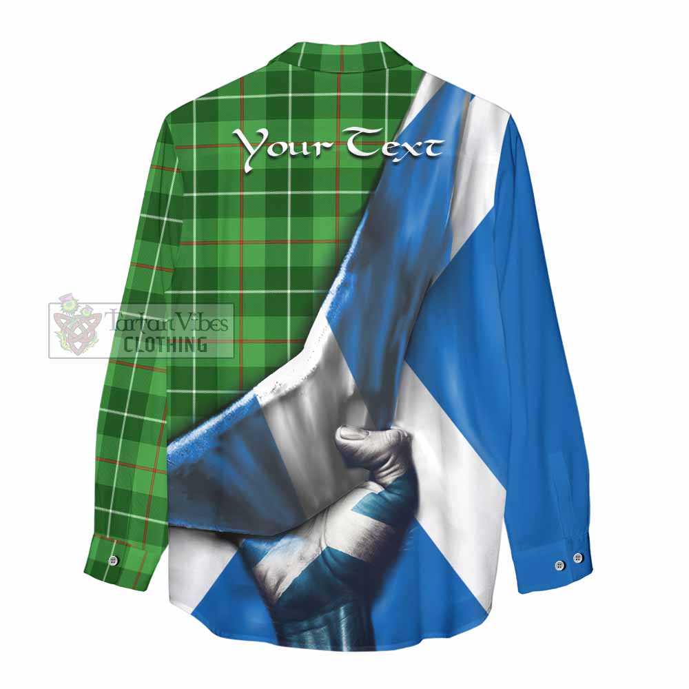 Tartan Vibes Clothing Clephane (Clephan) Tartan Women's Casual Shirt with Family Crest Scotland Patriotic Style