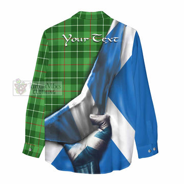 Tartan Vibes Clothing Clephane (Clephan) Tartan Women's Casual Shirt with Family Crest Scotland Patriotic Style