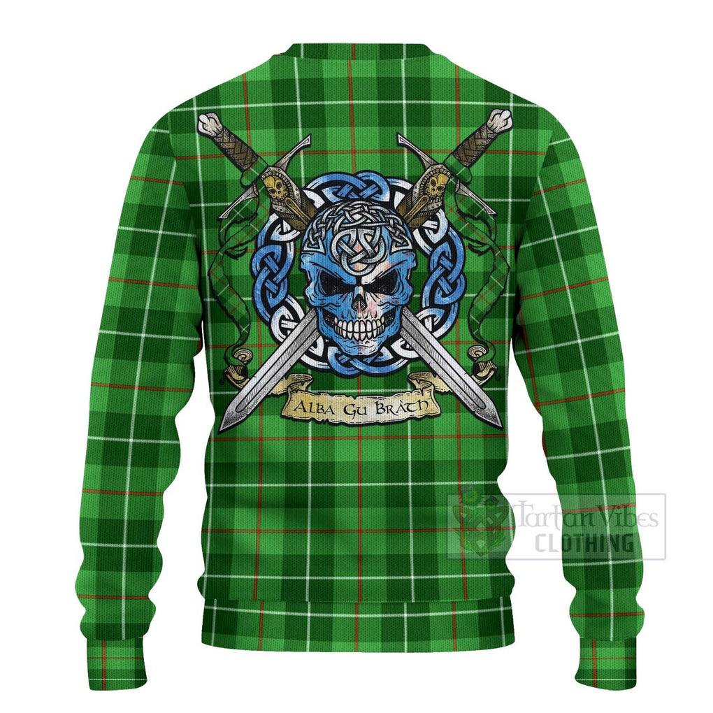 Clephane (Clephan) Tartan Ugly Sweater with Family Crest Celtic Skull Style - Tartan Vibes Clothing