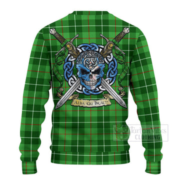 Clephane (Clephan) Tartan Ugly Sweater with Family Crest Celtic Skull Style - Tartan Vibes Clothing