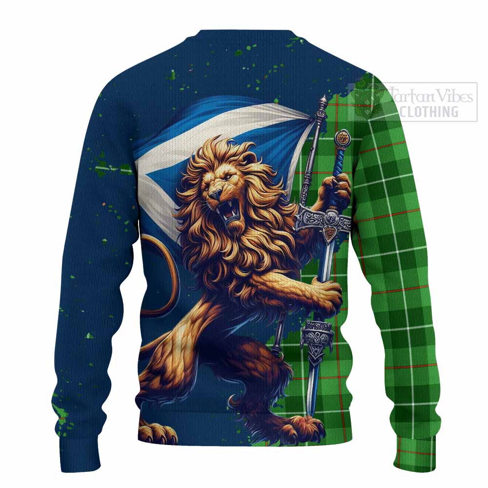 Clephane (Clephan) Tartan Family Crest Knitted Sweater with Scottish Majestic Lion - Tartan Vibes Clothing