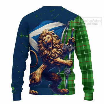 Clephane (Clephan) Tartan Family Crest Knitted Sweater with Scottish Majestic Lion - Tartan Vibes Clothing