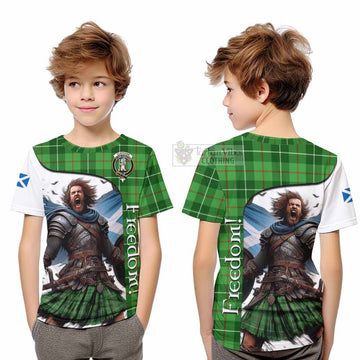 Tartan Vibes Clothing Clephane (Clephan) Crest Tartan Kid T-Shirt Inspired by the Freedom of Scottish Warrior