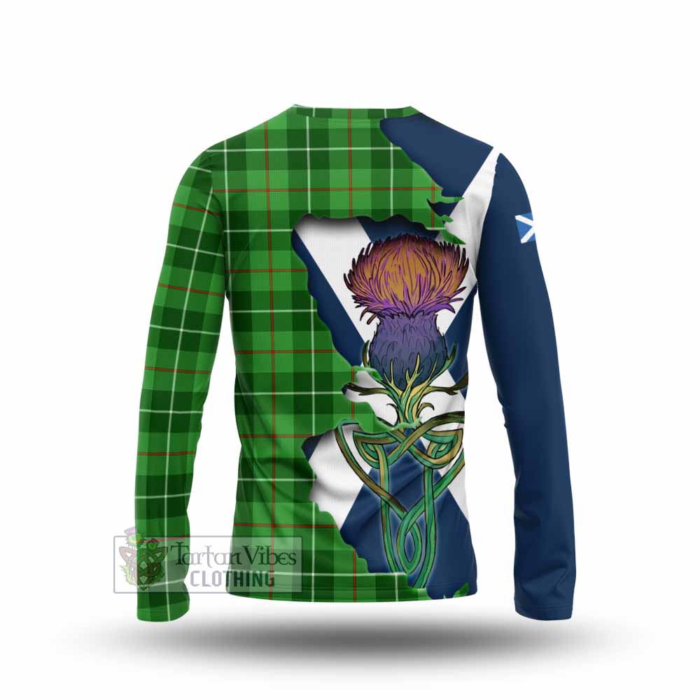 Tartan Vibes Clothing Clephane (Clephan) Tartan Family Crest Long Sleeve T-Shirt Scottish Thistle Celtic Inspired
