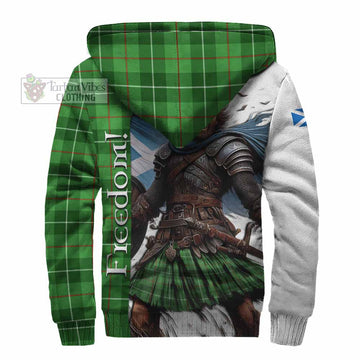 Tartan Vibes Clothing Clephane (Clephan) Crest Tartan Sherpa Hoodie Inspired by the Freedom of Scottish Warrior