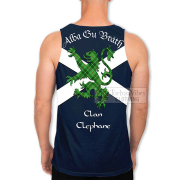 Clephane (Clephan) Tartan Lion Rampant Men's Tank Top Proudly Display Your Heritage with Alba Gu Brath and Clan Name - Tartan Vibes Clothing