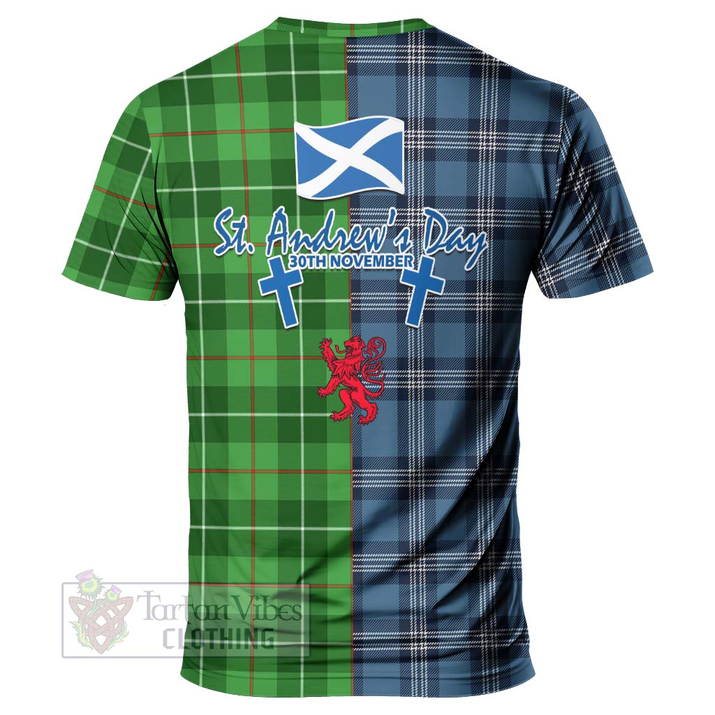 Tartan Vibes Clothing Clephane (Clephan) Tartan T-Shirt Happy St. Andrew's Day Half Tartan Style