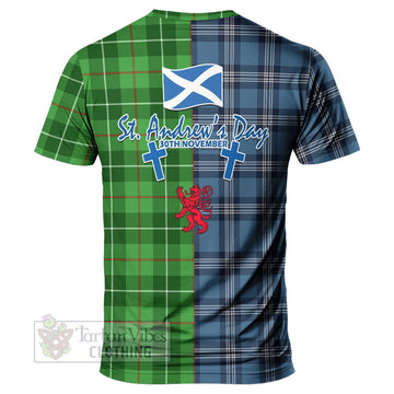 Tartan Vibes Clothing Clephane (Clephan) Tartan T-Shirt Happy St. Andrew's Day Half Tartan Style