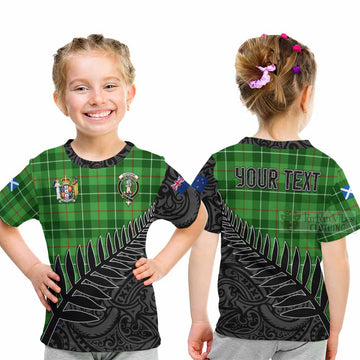 Clephane (Clephan) Crest Tartan Kid T-Shirt with New Zealand Silver Fern Half Style - Tartan Vibes Clothing