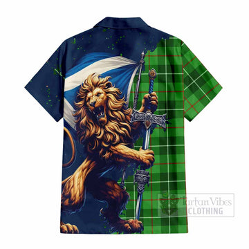 Clephane (Clephan) Tartan Family Crest Hawaiian Shirt with Scottish Majestic Lion - Tartan Vibes Clothing
