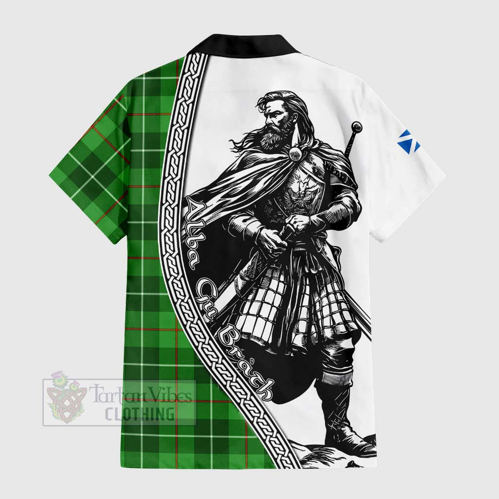 Clephane (Clephan) Tartan Clan Crest Hawaiian Shirt with Highlander Warrior Celtic Style - Tartan Vibes Clothing