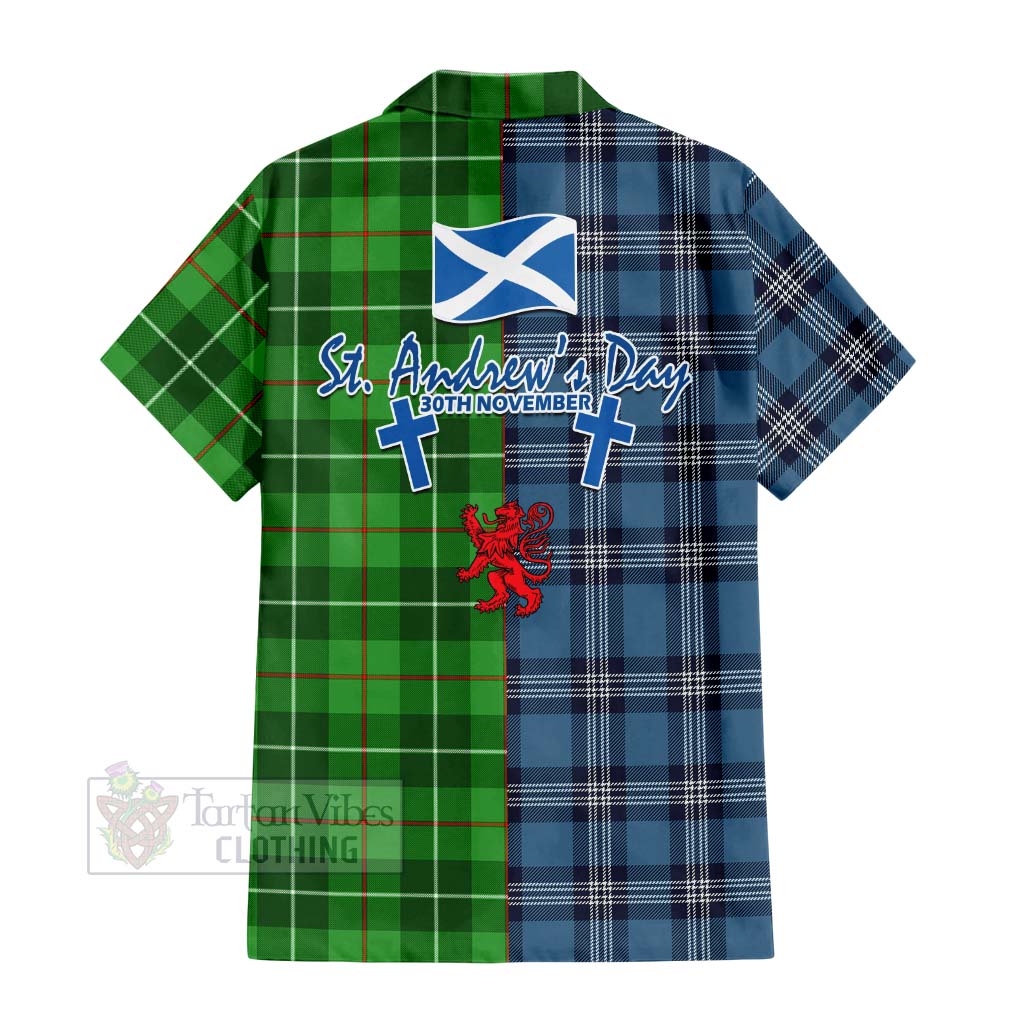Clephane (Clephan) Tartan Hawaiian Shirt Happy St. Andrew's Day Half Tartan Style - Tartan Vibes Clothing