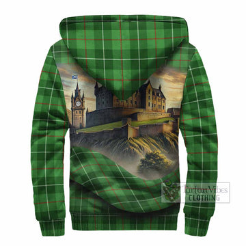 Clephane (Clephan) Tartan Family Crest Sherpa Hoodie with Scottish Ancient Castle Style - Tartan Vibes Clothing