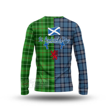 Clephane (Clephan) Tartan Long Sleeve T-Shirt Happy St. Andrew's Day Half Tartan Style - Tartan Vibes Clothing