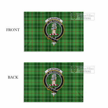 Tartan Vibes Clothing Clephane (Clephan) Tartan House Flag with Family Crest