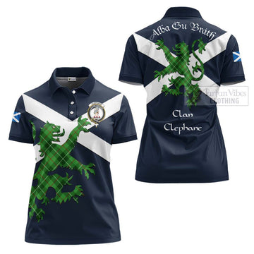 Clephane (Clephan) Tartan Lion Rampant Women's Polo Shirt Proudly Display Your Heritage with Alba Gu Brath and Clan Name - Tartan Vibes Clothing