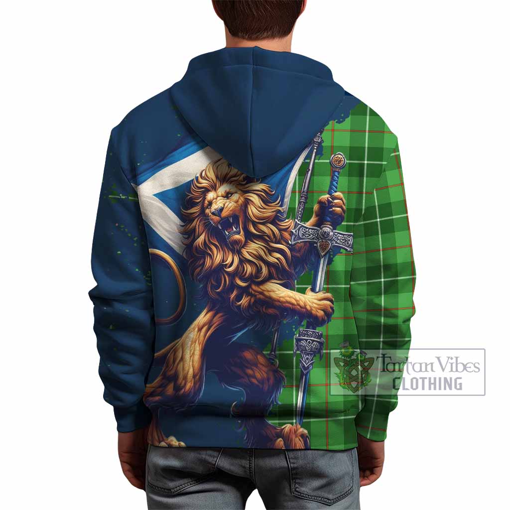 Clephane (Clephan) Tartan Family Crest Hoodie with Scottish Majestic Lion - Tartan Vibes Clothing
