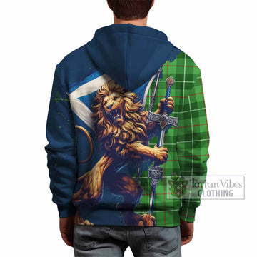Clephane (Clephan) Tartan Family Crest Hoodie with Scottish Majestic Lion - Tartan Vibes Clothing