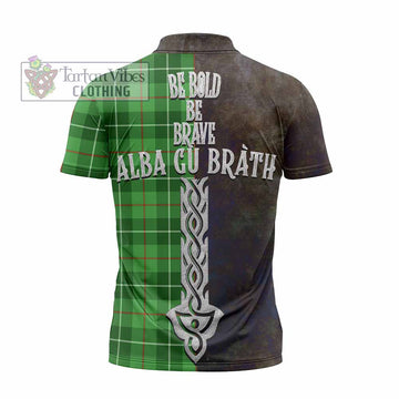 Clephane (Clephan) Tartan Family Crest Zipper Polo Shirt Alba Gu Brath Be Brave Lion Ancient Style - Tartan Vibes Clothing