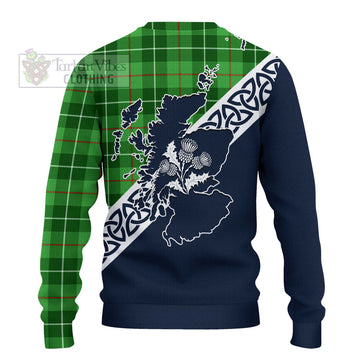 Tartan Vibes Clothing Clephane (Clephan) Tartan Knitted Sweater Featuring Thistle and Scotland Map