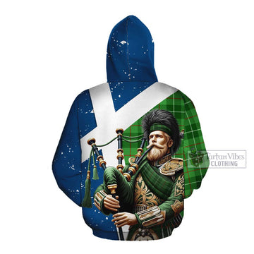 Clephane (Clephan) Tartan Cotton Hoodie with Family Crest Scottish Bagpiper Vibes Pullover Hoodie - Tartan Vibes Clothing