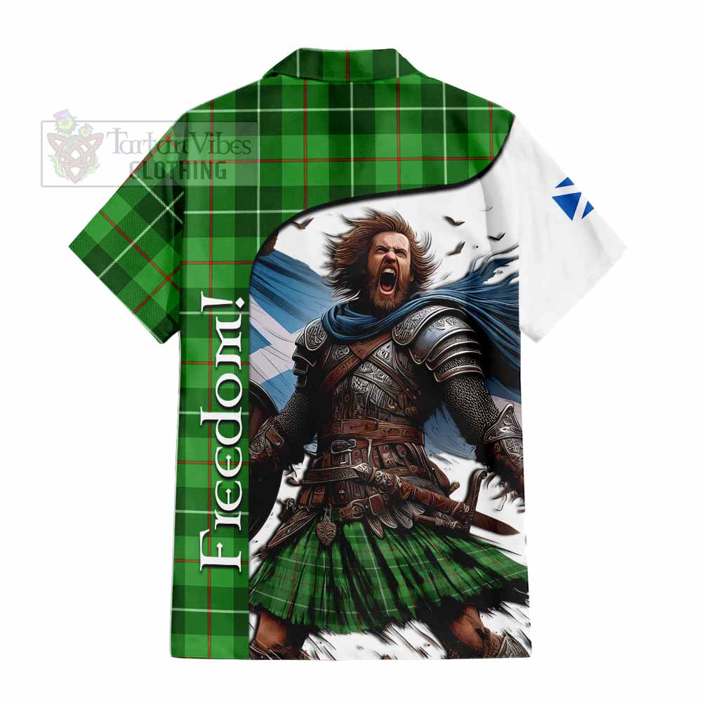 Tartan Vibes Clothing Clephane (Clephan) Crest Tartan Short Sleeve Button Shirt Inspired by the Freedom of Scottish Warrior