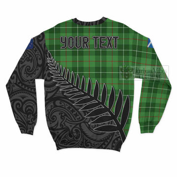 Clephane (Clephan) Crest Tartan Sweatshirt with New Zealand Silver Fern Half Style - Tartan Vibes Clothing
