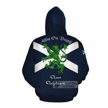 Clephane (Clephan) Tartan Lion Rampant Cotton Hoodie Proudly Display Your Heritage with Alba Gu Brath and Clan Name Pullover Hoodie - Tartan Vibes Clothing