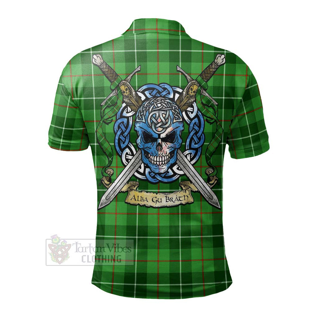 Clephane (Clephan) Tartan Polo Shirt with Family Crest Celtic Skull Style - Tartan Vibes Clothing
