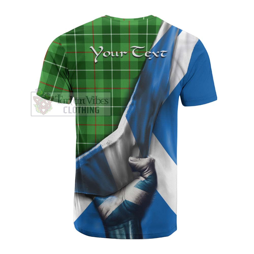 Tartan Vibes Clothing Clephane (Clephan) Tartan Cotton T-shirt with Family Crest Scotland Patriotic Style