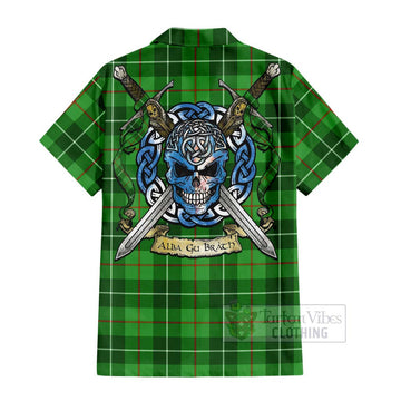 Clephane (Clephan) Tartan Hawaiian Shirt with Family Crest Celtic Skull Style - Tartan Vibes Clothing