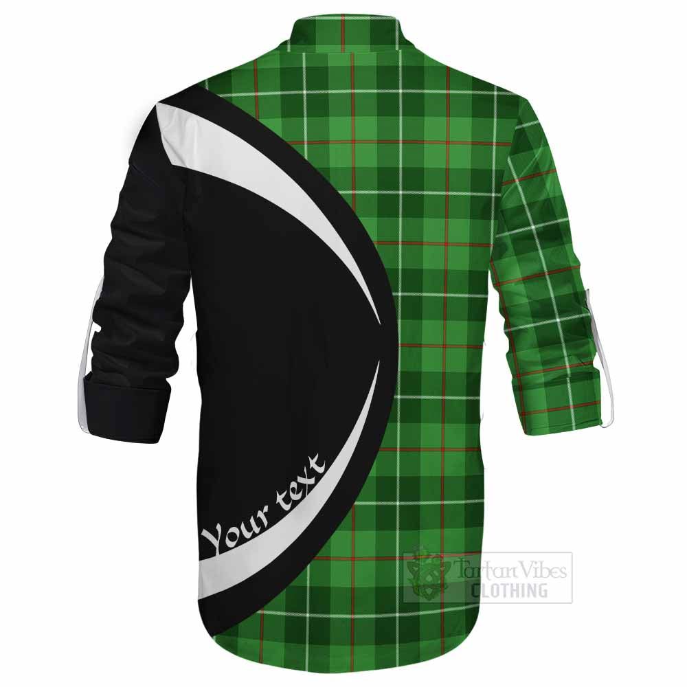 Clephane (Clephan) Tartan Ghillie Kilt Shirt with Family Crest Circle Style - Tartan Vibes Clothing