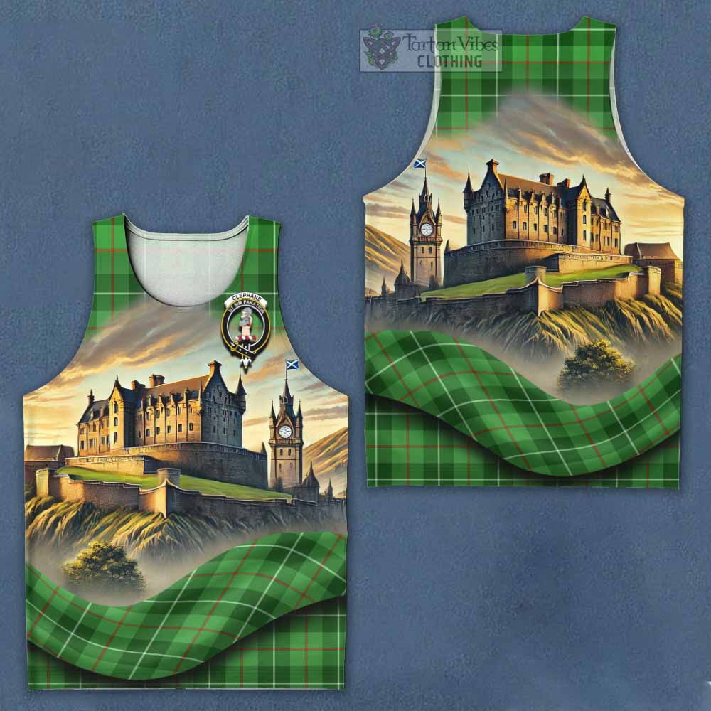Clephane (Clephan) Tartan Family Crest Men's Tank Top with Scottish Ancient Castle Style - Tartan Vibes Clothing