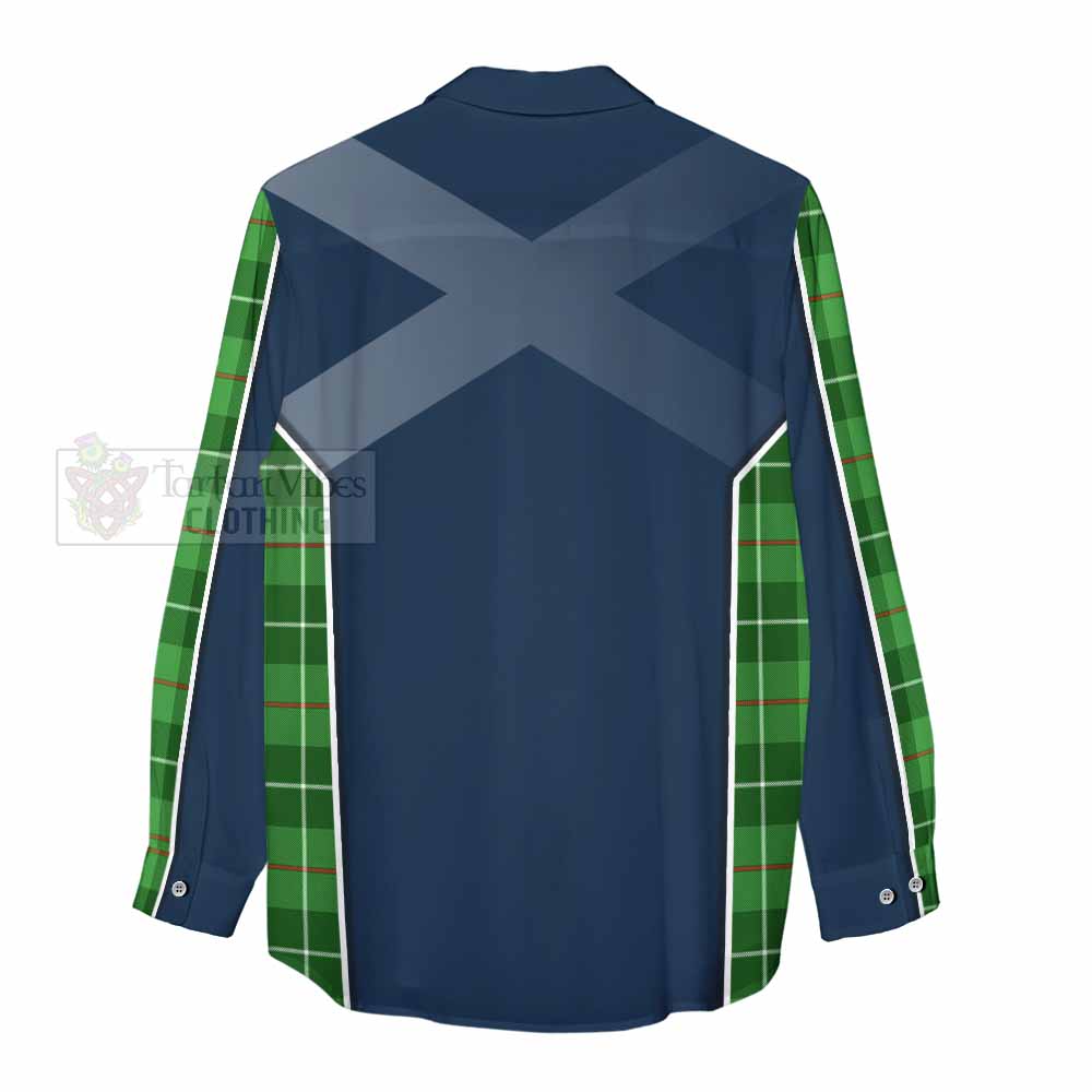 Tartan Vibes Clothing Clephane (Clephan) Tartan Women's Casual Shirt with Family Crest and Lion Rampant Vibes Sport Style