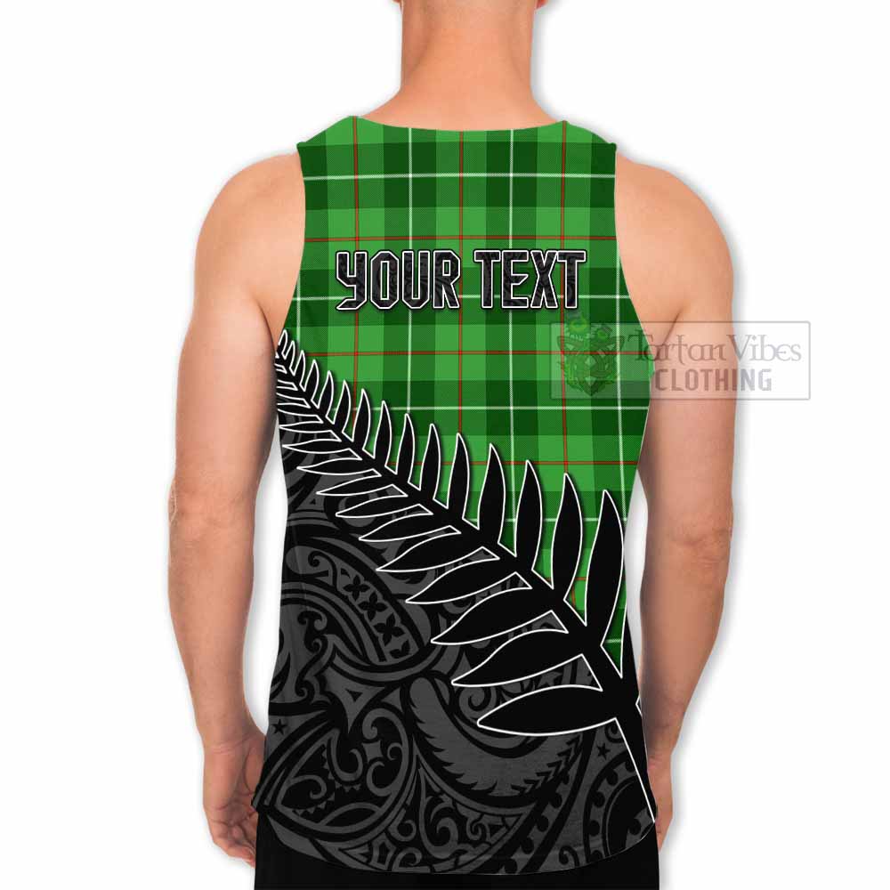 Clephane (Clephan) Crest Tartan Men's Tank Top with New Zealand Silver Fern Half Style - Tartan Vibes Clothing