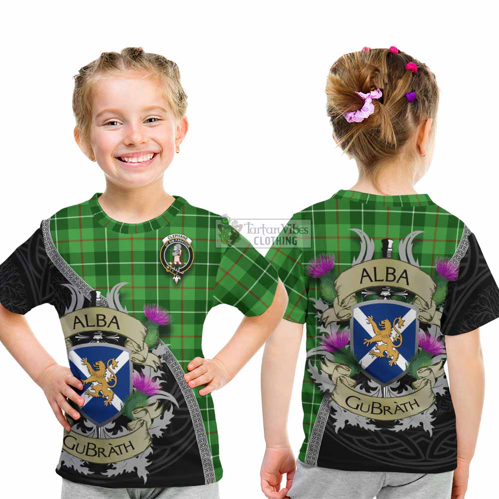 Clephane (Clephan) Tartan Family Crest Kid T-Shirt Lion Rampant Royal Thistle Shield Celtic Inspired - Tartan Vibes Clothing