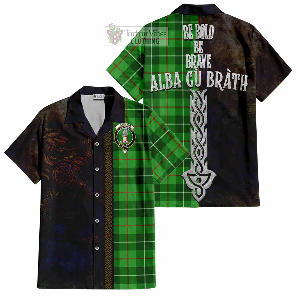 Clephane (Clephan) Tartan Family Crest Hawaiian Shirt Alba Gu Brath Be Brave Lion Ancient Style - Tartan Vibes Clothing