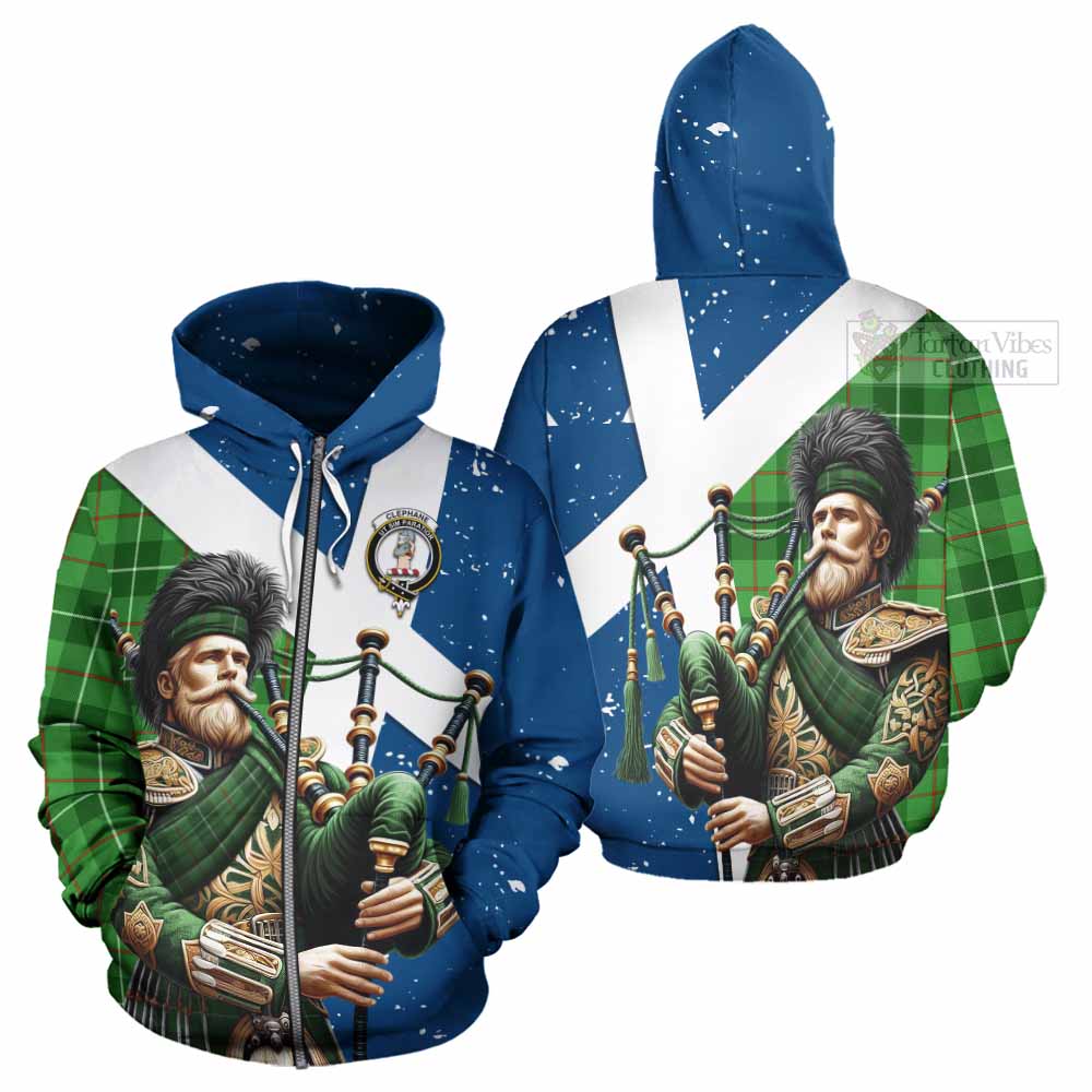 Clephane (Clephan) Tartan Hoodie with Family Crest Scottish Bagpiper Vibes - Tartan Vibes Clothing