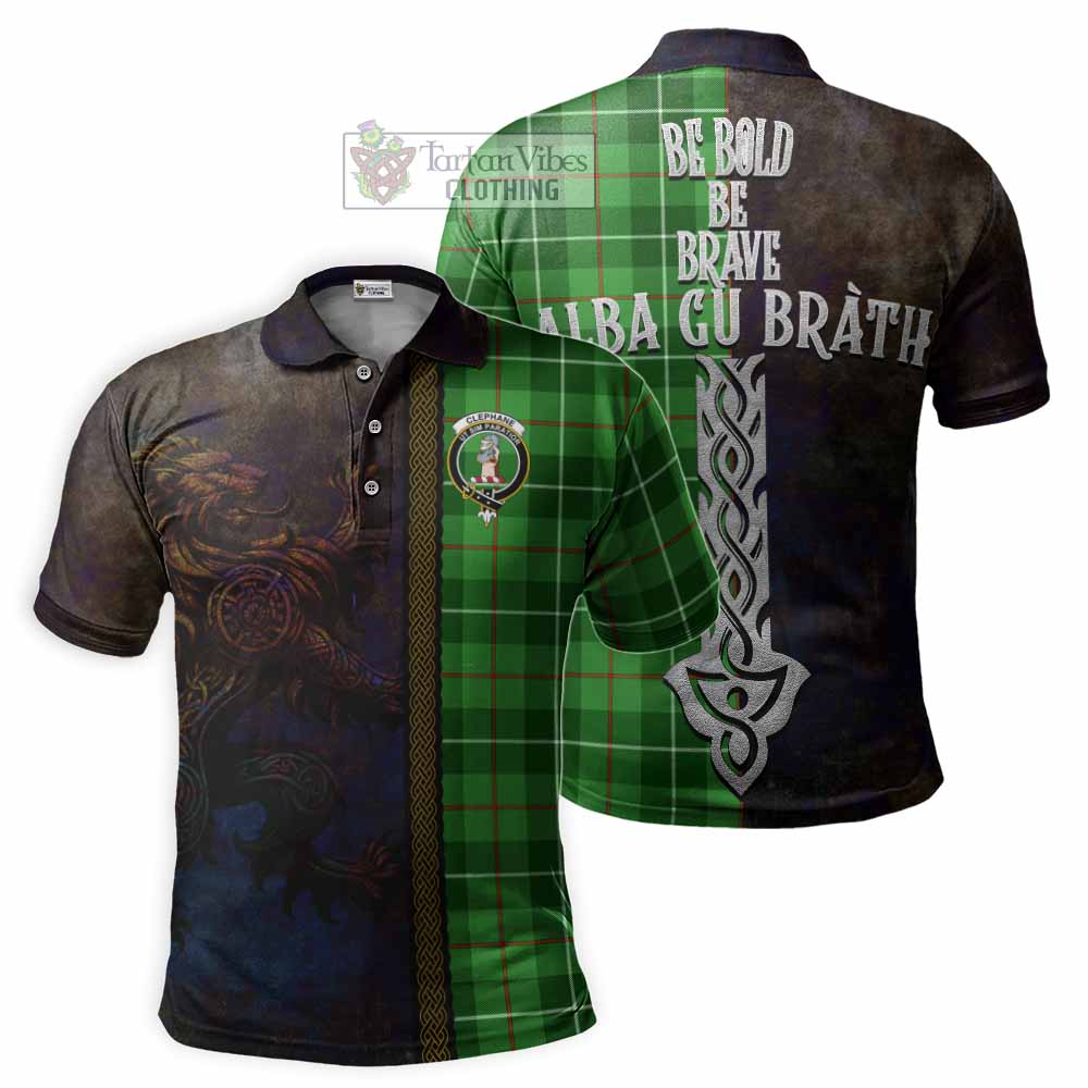 Clephane (Clephan) Tartan Family Crest Polo Shirt Alba Gu Brath Be Brave Lion Ancient Style - Tartan Vibes Clothing