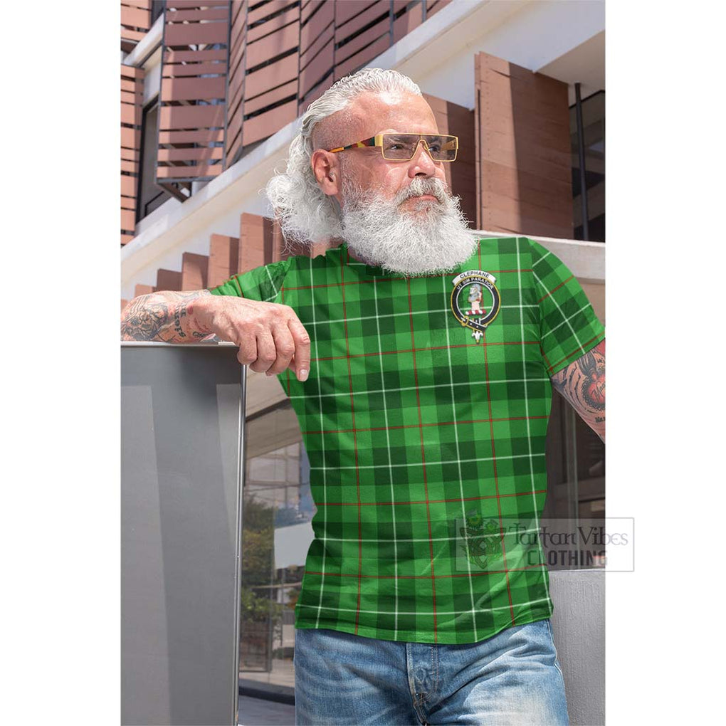 Clephane (Clephan) Tartan Cotton T-shirt with Family Crest Celtic Skull Style - Tartan Vibes Clothing