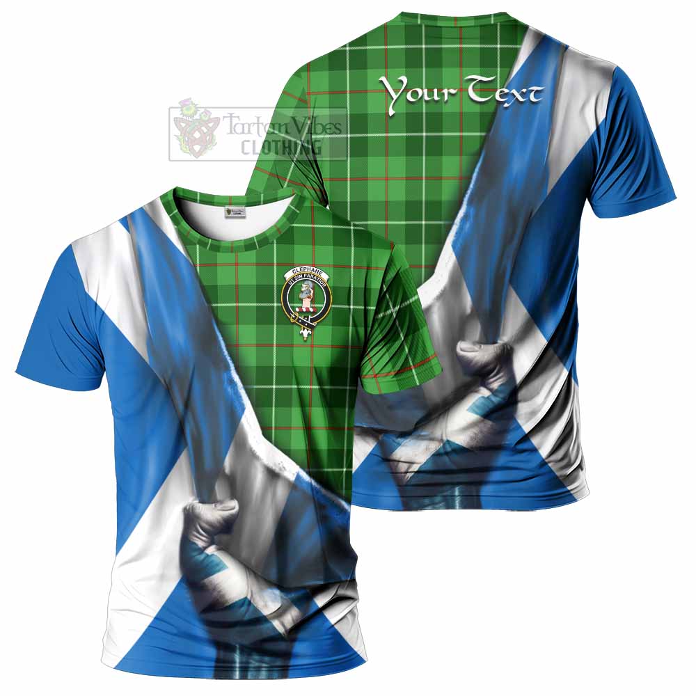 Tartan Vibes Clothing Clephane (Clephan) Tartan T-Shirt with Family Crest Scotland Patriotic Style