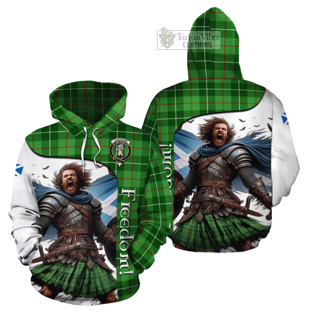 Tartan Vibes Clothing Clephane (Clephan) Crest Tartan Cotton Hoodie Inspired by the Freedom of Scottish Warrior
