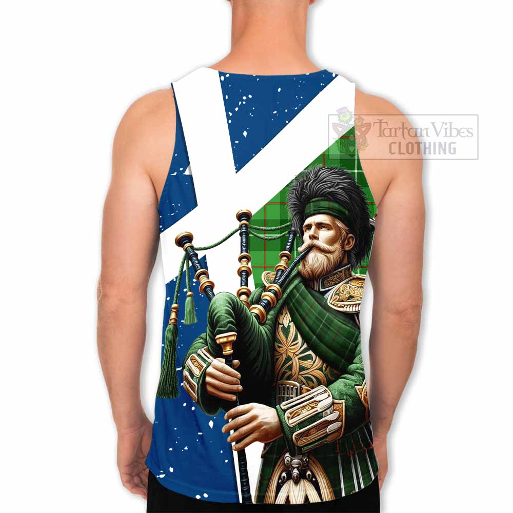 Clephane (Clephan) Tartan Men's Tank Top with Family Crest Scottish Bagpiper Vibes - Tartan Vibes Clothing