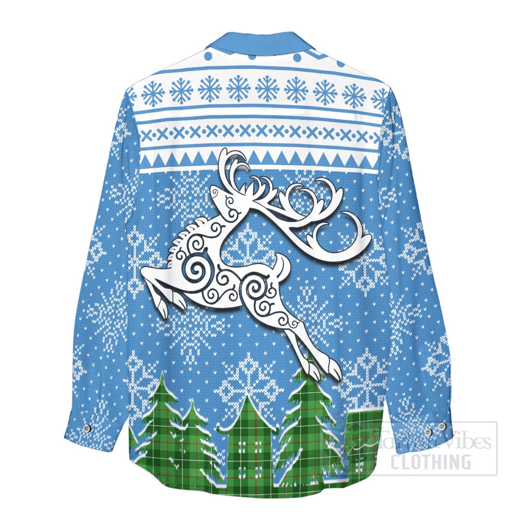 Clephane (Clephan) Clan Christmas Women's Casual Shirt Celtic Reindeer Style - Tartan Vibes Clothing