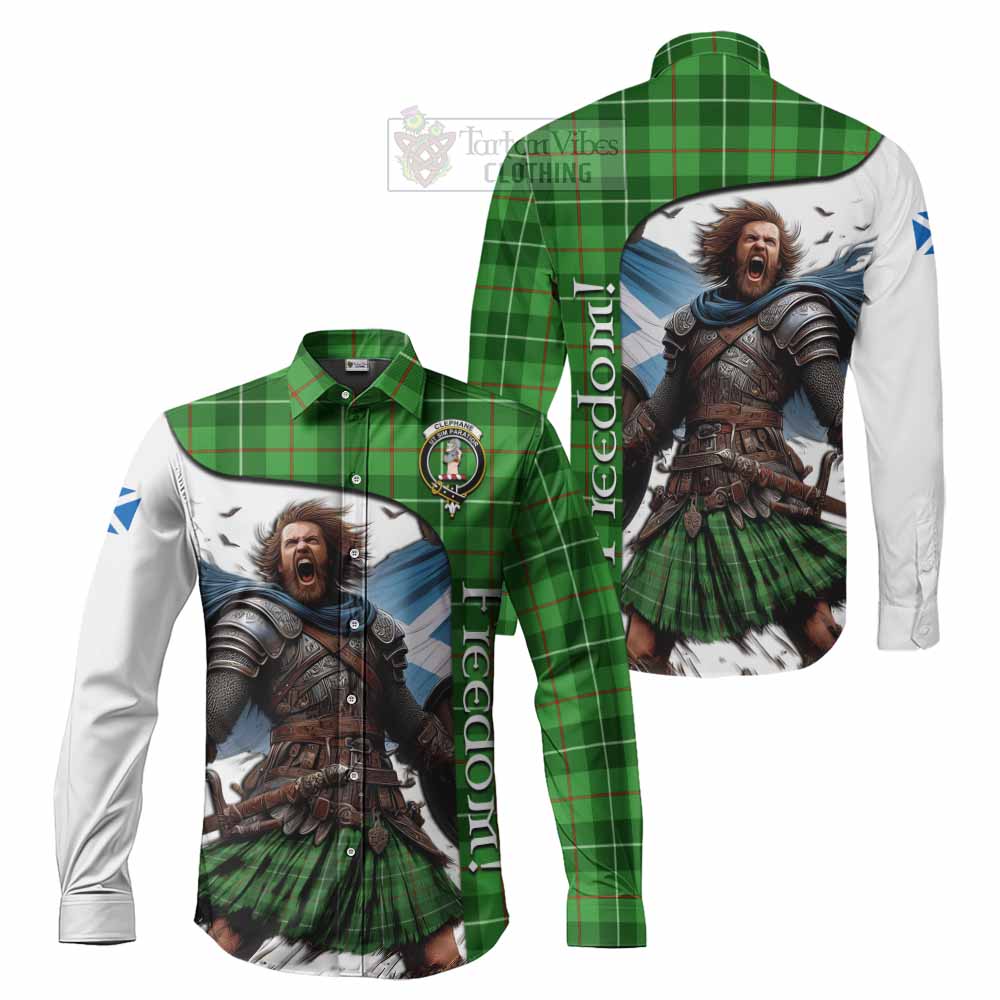 Clephane (Clephan) Crest Tartan Long Sleeve Button Shirt Inspired by the Freedom of Scottish Warrior - Tartan Vibes Clothing