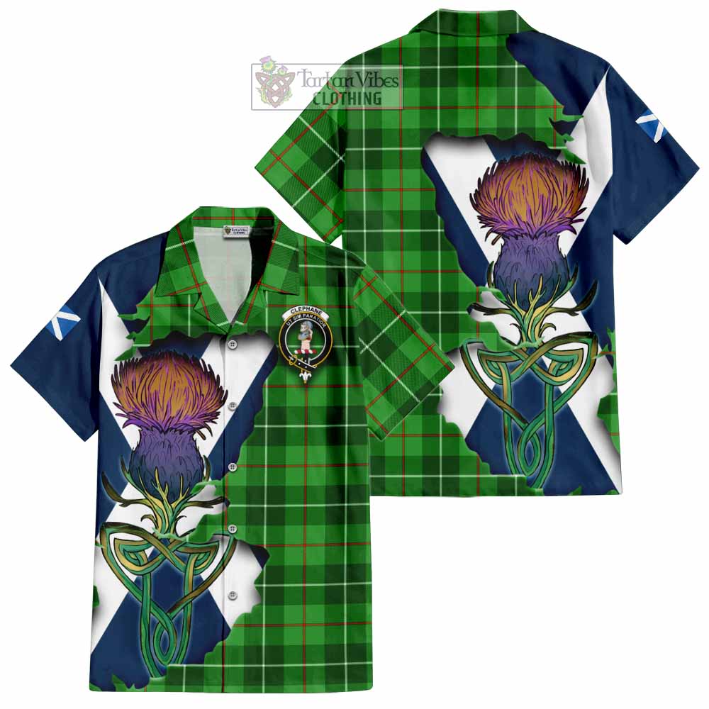 Clephane (Clephan) Tartan Family Crest Hawaiian Shirt Scottish Thistle Celtic Inspired - Tartan Vibes Clothing