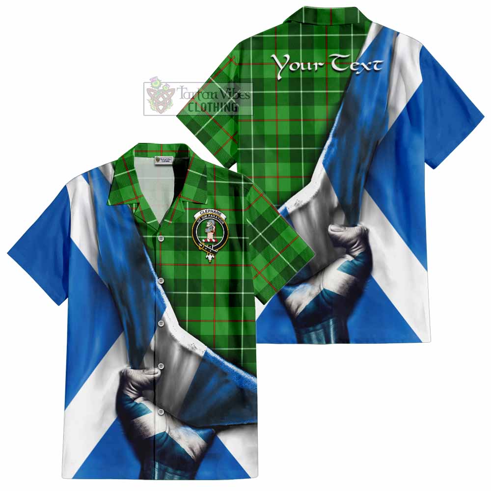 Clephane (Clephan) Tartan Hawaiian Shirt with Family Crest Scotland Patriotic Style - Tartan Vibes Clothing